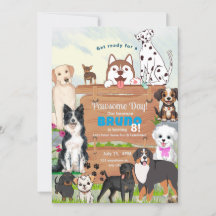 invitation de chien à thème de fête géniale