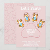 Invitation de chien animal de compagnie cartes d'a (Devant / Derrière)