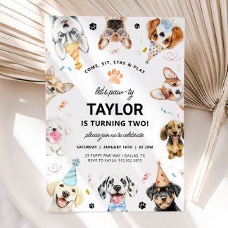Invitation de chien, Chien chiot Invitation d'anni