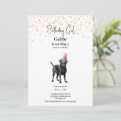 Invitation de chien d'aquarelle personnalisée Blus (Debout devant)