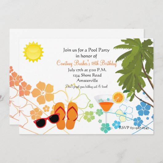 Invitation de Chillin d'été (Devant / Derrière)