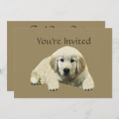Invitation de chiot de golden retriever (Devant / Derrière)