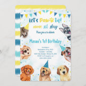 Invitation de chiot, Invitation d'anniversaire de  (Devant / Derrière)