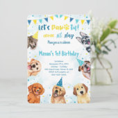 Invitation de chiot, Invitation d'anniversaire de  (Debout devant)