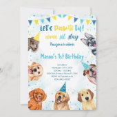 Invitation de chiot, Invitation d'anniversaire de  (Devant)