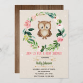 Invitation de chouette à fleurs (Devant / Derrière)