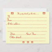 invitation de chrismas de scène de neige de renard (Dos)