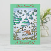 invitation de chrismas de scène de neige de renard (Debout devant)