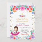 Invitation de Christening Floral Mexicain (Devant)