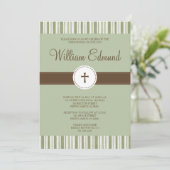 Invitation de Christening Green Stripe (Debout devant)
