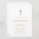 Invitation de Christening minimaliste (Devant / Derrière)