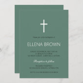 Invitation de Christening minimaliste (Devant / Derrière)