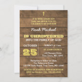 Invitation de Christening Or Barnwood (Devant)