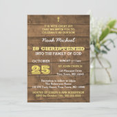Invitation de Christening Or Barnwood (Debout devant)