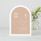 Invitation de Christening rose pâle (Debout devant)