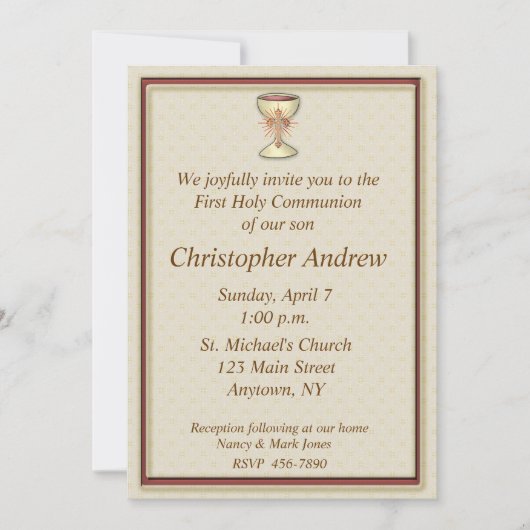 Invitation de Christian Chalice (Devant)