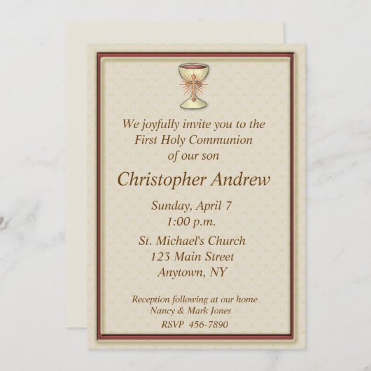 Invitation de Christian Chalice (Devant / Derrière)