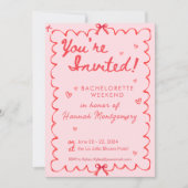 Invitation de chronologie de la Bachelorette rouge (Devant)