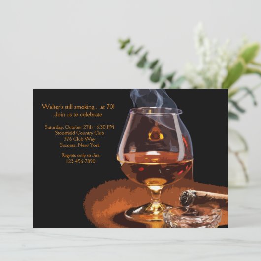 Invitation de Cigar et de Brandy (Debout devant)