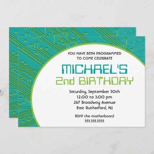 Invitation de circuit Board (Devant / Derrière)