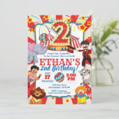 Invitation de Circus Party pour le 2e anniversaire (Debout devant)