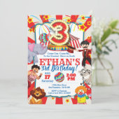 Invitation de Circus Party pour le 3e anniversaire (Debout devant)