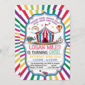 INVITATION DE CIRCUS POUR LES GARÇONS (Devant / Derrière)