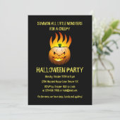 Invitation de citrouille brûlante d'Halloween effr (Debout devant)