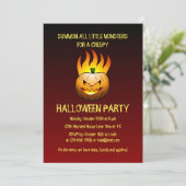 Invitation de citrouille brûlante d'Halloween effr (Debout devant)