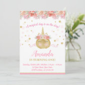 Invitation de citrouille de licorne, invitation (Debout devant)