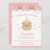 Invitation de citrouille de licorne, invitation (Devant / Derrière)