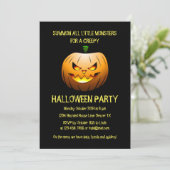 Invitation de citrouille d'Halloween brûlante effr (Debout devant)