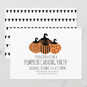 Invitation de citrouille géométrique minimaliste p
