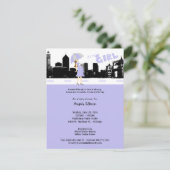 Invitation de Cityscape Lavender et de Baby shower (Debout devant)