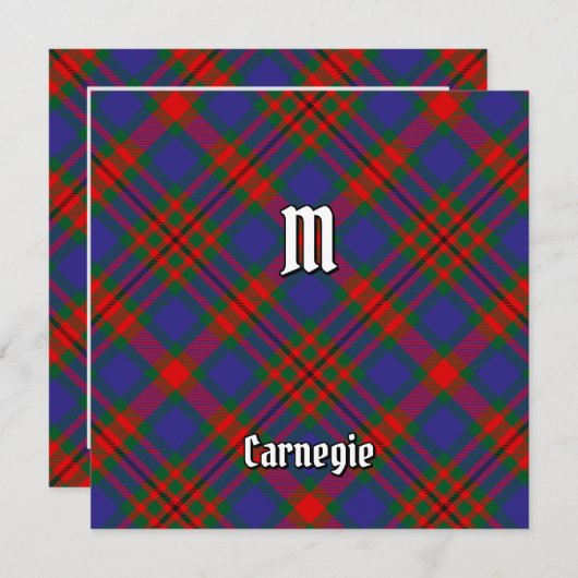 Invitation de Clan Carnegie Tartan (Devant / Derrière)