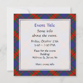 Invitation de Clan Carnegie Tartan (Dos)