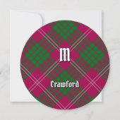 Invitation de Clan Crawford Tartan (Devant)