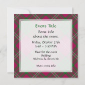 Invitation de Clan Crawford Tartan (Dos)