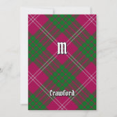 Invitation de Clan Crawford Tartan (Devant)