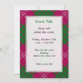 Invitation de Clan Crawford Tartan (Dos)
