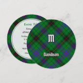 Invitation de Clan Davidson Tartan (Devant / Derrière)
