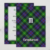 Invitation de Clan Farquharson Tartan (Devant / Derrière)
