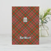 Invitation de Clan MacAlister Tartan (Debout devant)