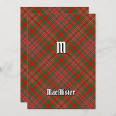 Invitation de Clan MacAlister Tartan (Devant / Derrière)