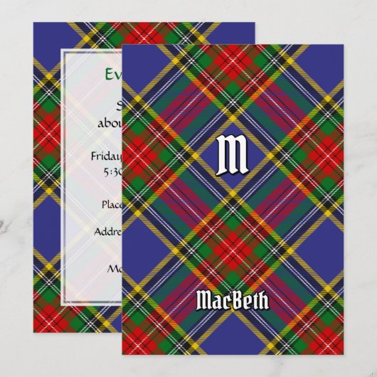 Invitation de Clan MacBeth Tartan (Devant / Derrière)