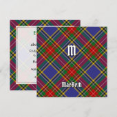 Invitation de Clan MacBeth Tartan (Devant / Derrière)