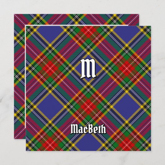 Invitation de Clan MacBeth Tartan (Devant / Derrière)