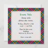 Invitation de Clan MacBeth Tartan (Dos)