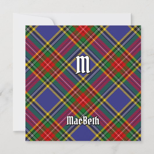 Invitation de Clan MacBeth Tartan (Devant)