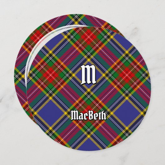 Invitation de Clan MacBeth Tartan (Devant / Derrière)